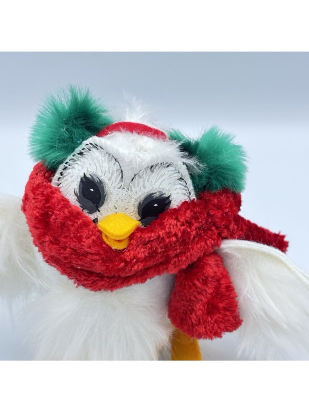 Annalee Dolls Christmas Winter White Owl Plush 2012 Red Scarf Green Earmuffs 5” - Picture 6 of 14